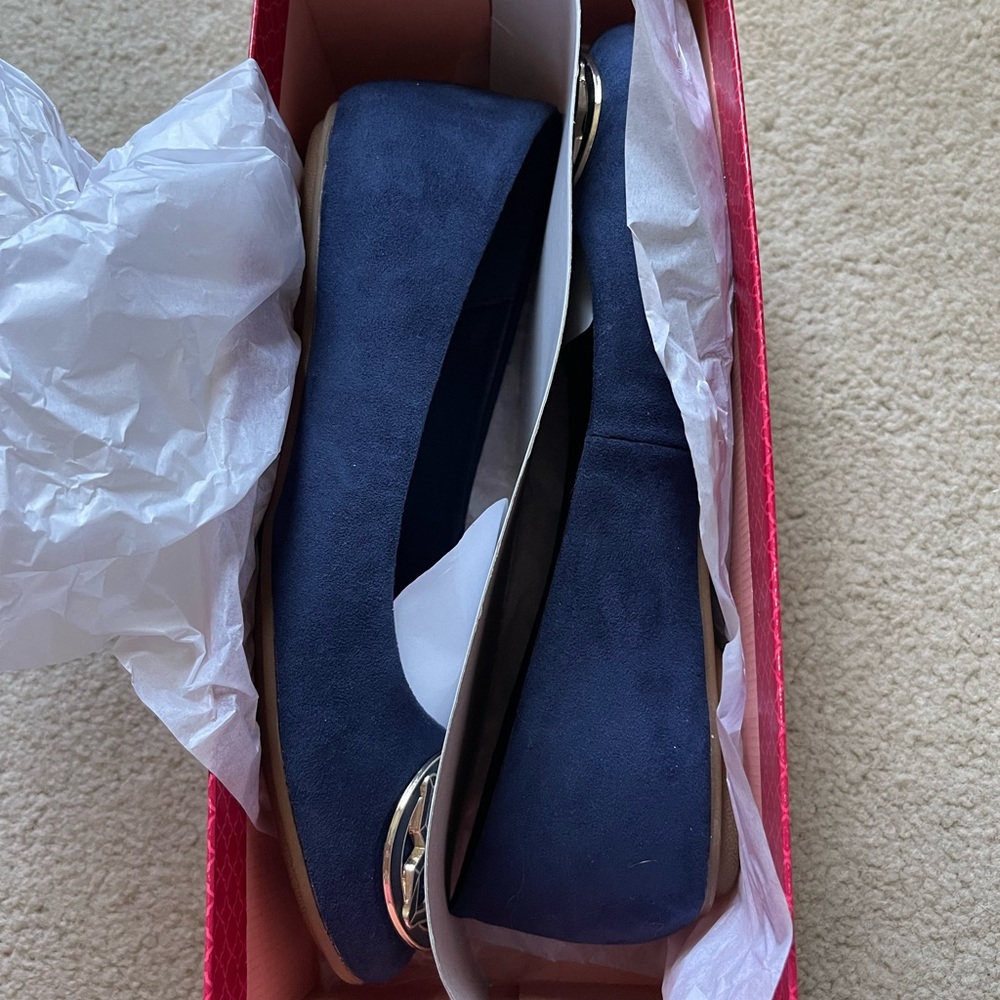 Brand New in Box Navy Suede Flats